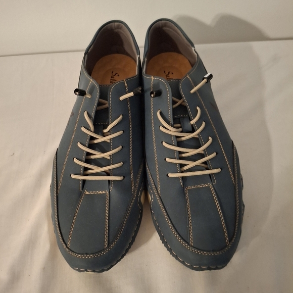 Salkin Blue and Tan Slip On Men's Sneakers with Durable Design - Picture 6 of 6